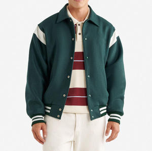 Blouson matelassé en cuir imperméable brodé pour homme, style streetwear grande taille, personnalisable, vente en gros - Product Image 1