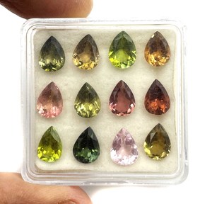 Turmalina natural multicolor con corte de pera de 6*8 mm, piedra preciosa de turmalina para la fabricación de joyas, certificada por IGI. - Product Image 6