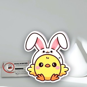 Plaque à cils magnétique en acrylique pour extensions de cils, motif cœur et diamant, imprimé poussin mignon avec oreilles de lapin, marque privée - Product Image 2