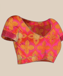 Sari en soie pure Banarasi tissé et orné KV (Jaune) - Product Image 2