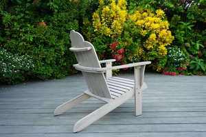 Chaise longue de jardin en bois Adirondack, sièges d'extérieur, style rustique durable, design à pieds effilés - Product Image 4