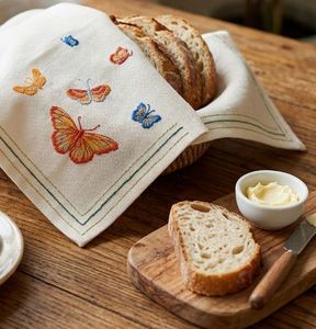 Mantel de Algodón Cuadrado Bordado a Mano Personalizable con Mariposas Coloridas, Reutilizable y Lavable a Máquina para el Hogar, Venta al por Mayor - Product Image 5