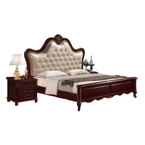 Lit en bois sculpté italien, Ensembles de meubles en acajou massif d'Indonésie Chambre à coucher antique de haute qualité avec un design personnalisable - Product Image 1