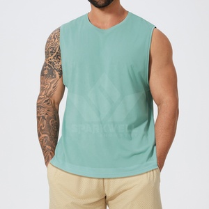 Camiseta sin mangas negra para hombre, cuello redondo, transpirable, de secado rápido, ligera, para gimnasio, entrenamiento, culturismo, fitness, camiseta muscular - Product Image 3