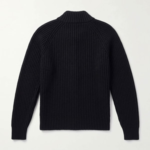 Suéter Cárdigan de Punto para Hombre, con Cierre, Cuello Alto, Diseño Sólido, Personalizable con Logotipo OEM, para Invierno - Product Image 2