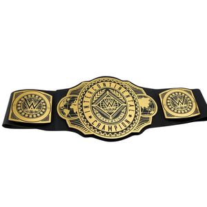 Ceinture de champion intercontinental WWE, sangle noire premium avec design doré, titre personnalisable pour les fans - Product Image 6