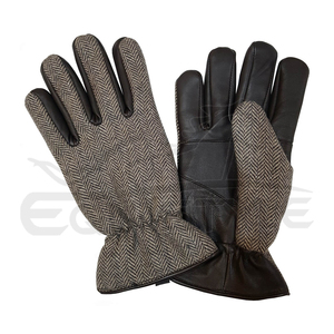 High Quality Wool Leather Gloves for Men Classic Touchscreen Satin Lining Wrist Length Outdoor Use Cold Weather Winter Gloves - Product Image 1