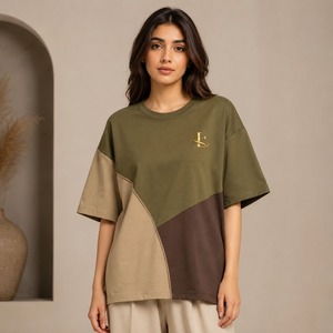 T-shirt en coton à col boutonné avec logo personnalisé pour femme, grande taille, style décontracté streetwear, coupe ample, respirant, avec option OEM - Product Image 2