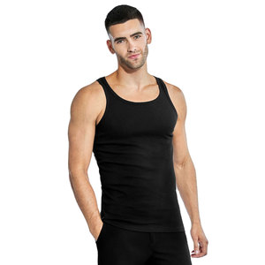 Customization Men's Breathable Knitted Tank Top Compression Athletic Clothing Fitted Gym Stringer Fitness <b>Running</b> <b>Singlet</b> Tight - Product Image 1