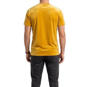 เสื้อยืดคอกลมสีเหลืองมัสตาร์ด ผ้ากำมะหยี่เนื้อนุ่ม ระบายอากาศได้ดี เป็นมิตรต่อสิ่งแวดล้อม แขนสั้น ผ้าฝ้ายกำมะหยี่ สไตล์ลำลอง แฟชั่นฤดูร้อน - Product Image 2