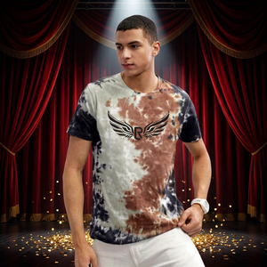 Men's Sporty Oversized Short Sleeve T-Shirt with Front Logo Casual O-Neck Woven Fabric - Product Image 2
