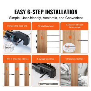 Kit de 30 piezas de acero inoxidable T316 de 1/8'' para barandales de cable invisibles, con terminales de engaste y receptores para dispositivos de asistencia - Product Image 6