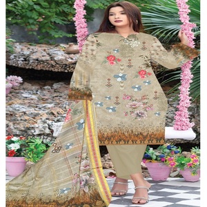 AF Fashion Women's 3 piezas Pakistani Lawn Suits Venta al por mayor Indian Dress Kurta Set con Salwar Kameez & Dupata - Product Image 5