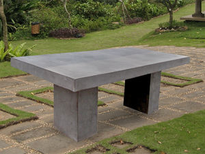Ensemble de salle à manger d'extérieur contemporain et élégant Dessus de table rectangulaire en béton imperméable de haute qualité, grande taille, moderne pour usage domestique - Product Image 3