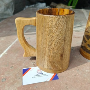 Jarra Artesanal Premium de Madera Natural India con Estética Nórdica Antigua y Construcción Duradera para Vikingos - Product Image 5