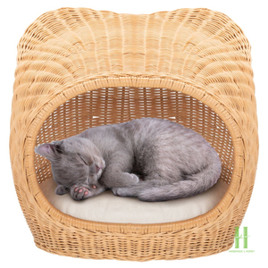 Cama de Ratán Hecha a Mano de Lujo para Gatos, Cesta Ecológica de Mimbre para Mascotas, Muebles Naturales para Gatos - Product Image 5