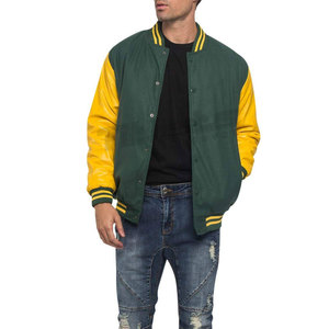 Veste de baseball pour homme en cuir de haute qualité, dernier design, respirante, à manches en cuir surdimensionnées. - Product Image 6