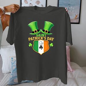 Shamrock Saint Patrick s Day design pur coton t-shirt femme coupe confort - Product Image 1