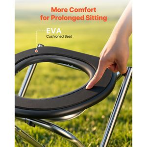 Portable Stainless Steel Camp Travel Toilet with Soft Seat 350 Lbs Weight Capacity for Adults and for <b>Camping</b> - Product Image 6
