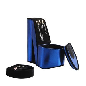 Scatola Portagioie in Velluto Blu a Forma di Scarpa con Tacco Alto 23 cm e Ganci - Product Image 2