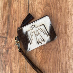 Novedad de 2025, bolso de mano de cuero de vaca genuino de estilo occidental para mujer, billetera con borlas y grabado láser, billetera Vintage RFID - Product Image 2