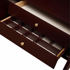 Armario de Madera de Caoba Maciza Clásico Europeo de Lujo, Acabado Oscuro con Incrustaciones Doradas Brillantes, Diseño Personalizado, Muebles Antiguos para Dormitorio - Product Image 4