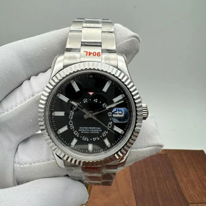 นาฬิกาข้อมือหน้าปัดดำ 40 มม. ระบบออโตเมติก แสดงวันที่ สายสแตนเลสแบบจูบิลี่ ขอบหน้าปัดแบบฟลูเต็ด กระจกแซฟไฟร์ กลไก ETA สไตล์ฮิปฮอป สำหรับทั้งชายและหญิง - Product Image 1