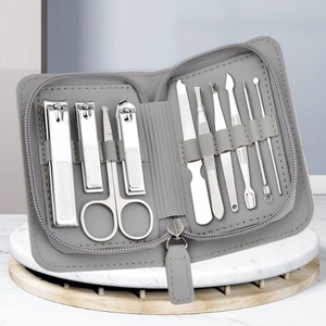Anaaif Enterprises 10-Piece Stainless Steel Professional Manicure & <b>Pedicure</b> <b>Set</b> Nail Clippers Scissors Luxurious Travel Case - Product Image 1