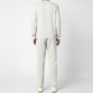 Ensemble de survêtement gris clair pour homme, coupe décontractée, col rond, en coton, avec poches latérales, idéal pour l'automne - Product Image 3