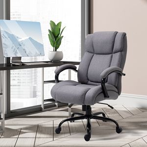 Sedia da Ufficio Direzionale Grande e Alta Grigio Chiaro 484 libbre, Regolabile in Altezza, Sedia da Scrivania per Computer con Seduta Larga, Certificata BIFMA, in Alluminio - Product Image 2