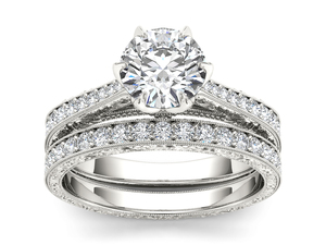 <b>Couple</b> <b>Ring</b> 1 CT Round Cut Diamond Classic Women's 10k 14k 18k Gold Solitaire Engagement Anniversary Wedding IGI Certified - Product Image 4
