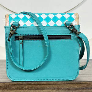 Sac à main pour femme de marque, nouveau modèle 2026, sac à main personnalisé, artisanal, en cuir de vache, sac bandoulière avec rabat à carreaux, style western - Product Image 5