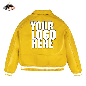 Chaqueta Bomber de Cuero Genuino para Hombre, de Lujo, con Logotipo Bordado Personalizado, Estilo Urbano, Venta al Por Mayor - Product Image 4