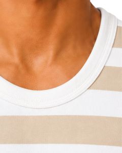 <b>White</b> Beige Striped <b>Men</b> Cotton Tank Top Sleeveless <b>Vest</b> Casual Summer Gym Fitness Shirt Breathable Loose Fit Streetwear Tank Top - Product Image 6