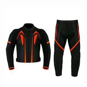 Men Leather Motorcycle Racing Suit Quick Dry Windproof Full Sleeve <b>Biker</b> <b>Jacket</b> and Pants OEM Custom - Product Image 4