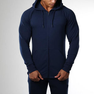 Sweat-shirt à capuche unisexe bleu marine, coupe classique, doublure en polaire, coton, pull décontracté, poche avant, vêtement de printemps - Product Image 1