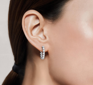 <b>Hoops</b> Earrings Diamond Earrings Gold and <b>Silver</b> Earrings Natural and Lab Grown Diamonds Earrings <b>Hoops</b> Fine Jewelry for Women - Product Image 5
