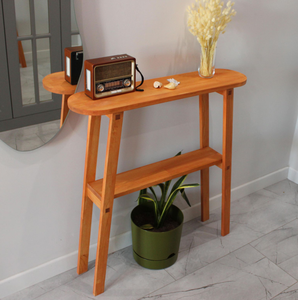 Mesas de consola de madera de mango de estilo clásico y elegante, muebles de madera para sala de estar, muebles de Java, acabado europeo antiguo de madera maciza. - Product Image 4