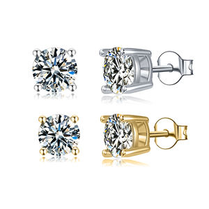 Pendientes clásicos de diamantes redondos con corte brillante para mujer, joyería de plata para uso diario - Product Image 3