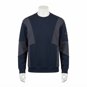 Sudadera de cuello redondo con bloques de color para hombre, estilo casual urbano, jersey de manga larga de forro polar, venta al por mayor personalizada - Product Image 3