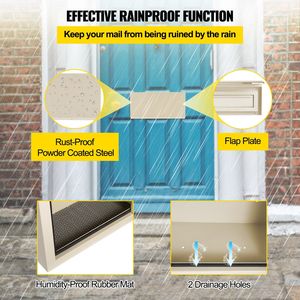 Through-the-Door <b>Locking</b> Drop <b>Box</b> 11.8\" X 4.3\" X 14.2\" 1.77\" Chute Code Lock Door Slot Mailbox - Product Image 5
