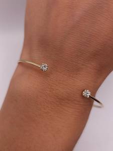 0.40 CT Lab Grown Brilliant Cut <b>Diamond</b> Bangle <b>Ring</b> Side White <b>Diamonds</b> 18K Gold Plated | IGI Certified Minimalist Bridal - Product Image 4