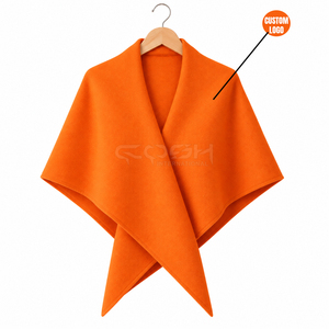 Cosh International Sorority Sisterhood Orange <b>Wool</b> Blend <b>Poncho</b> Shawl With Batwing Sleeve Casual Winter Wear For Women - Product Image 5
