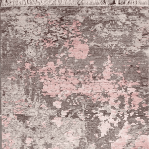 Tapis d'appoint en laine et soie de bambou noué à la main, sur mesure, moderne, abstrait, à poils ras, pour espaces élégants - Product Image 6