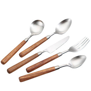 Juego de Cubiertos de Acero Inoxidable de Diseño Moderno con Mangos de Hueso Natural, Juego de Cubiertos con Acabado Espejo, Vajilla de Lujo para Hoteles - Product Image 6