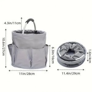 Portable <b>Foldable</b> Multifunctional Picnic Basket Garden Tool Handbag Outdoor Travel Toiletry Organizer Bag - Product Image 2