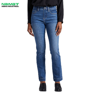 Mom Fit Tapered Women Jeans Pants Retro High Rise Denim Trousers Comfortable Casual <b>Light</b> Blue Female Denim Jeans - Product Image 1