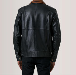 Chaqueta de Cuero Genuino para Hombre, Colección Otoño, Cálida, con Capucha, Cierre de Cremallera, Estilo Urbano, Ecológica, Precio Económico al por Mayor - Product Image 5