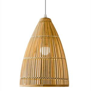 Lustre suspendu artisanal en bambou, lampe en rotin tressé d'Asie du Sud-Est, avec fil réglable pour chambre à coucher et salon de thé - Product Image 1