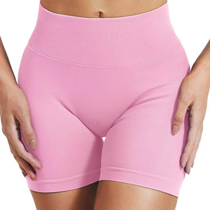 Leggings Cortos de Cintura Alta para Mujer con Logo Personalizado, Efecto Levanta Glúteos, Sin Costuras, para Yoga, Lisos, Suaves, Elásticos, para Fitness - Product Image 3